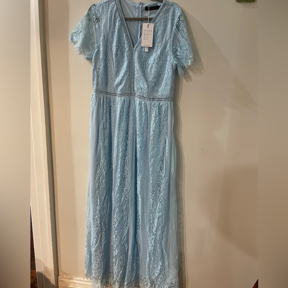 Merokeety Short Sleeve V-neck Floral Lace Dress NWT